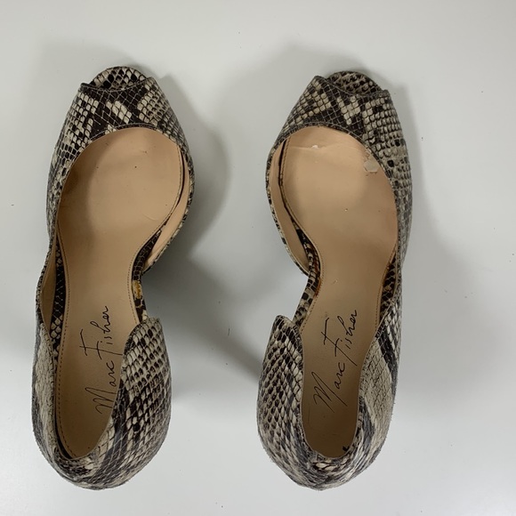 Marc Fisher peep toe pumps snake skin print - Picture 5 of 13